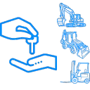 Icon für Vermietung und Verkauf von Baumaschinen, Stapler unsw.